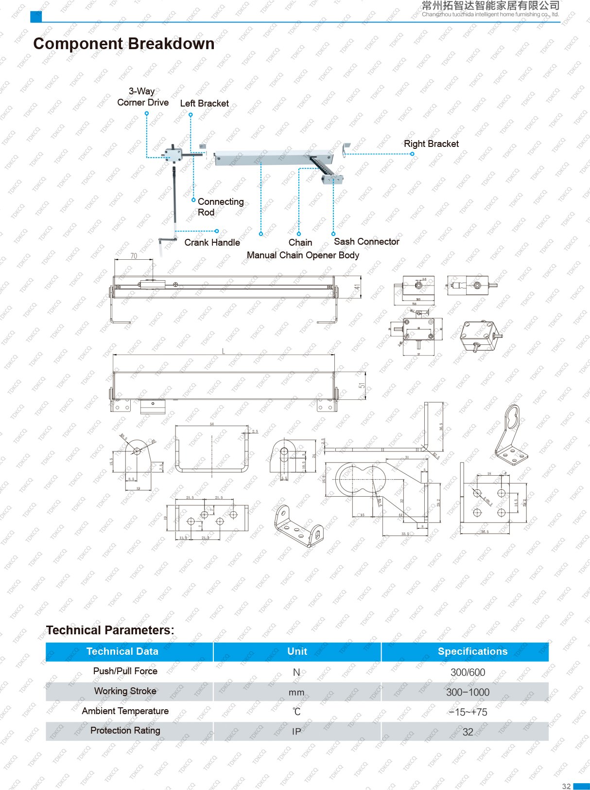 Manual chain winder installation and smoke vent window application